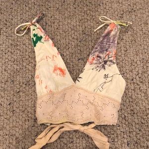 Yellow free people crop top